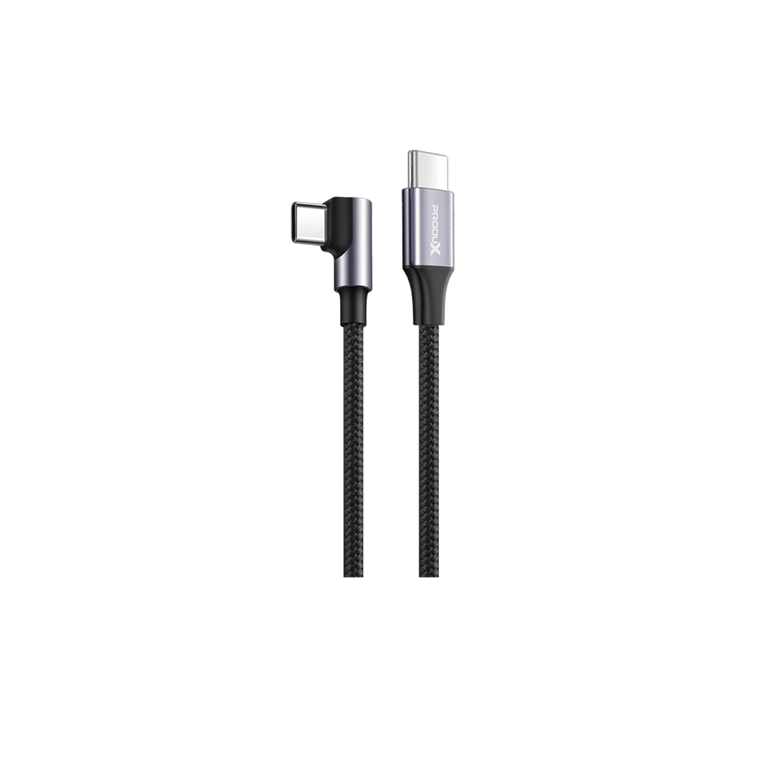 CABLE USB-C EN ANGULO A USB-C MOTOMO GAME PLAYING, TRENZADO, CARGA RÁPIDA 20W, COLOR NEGRO - 2