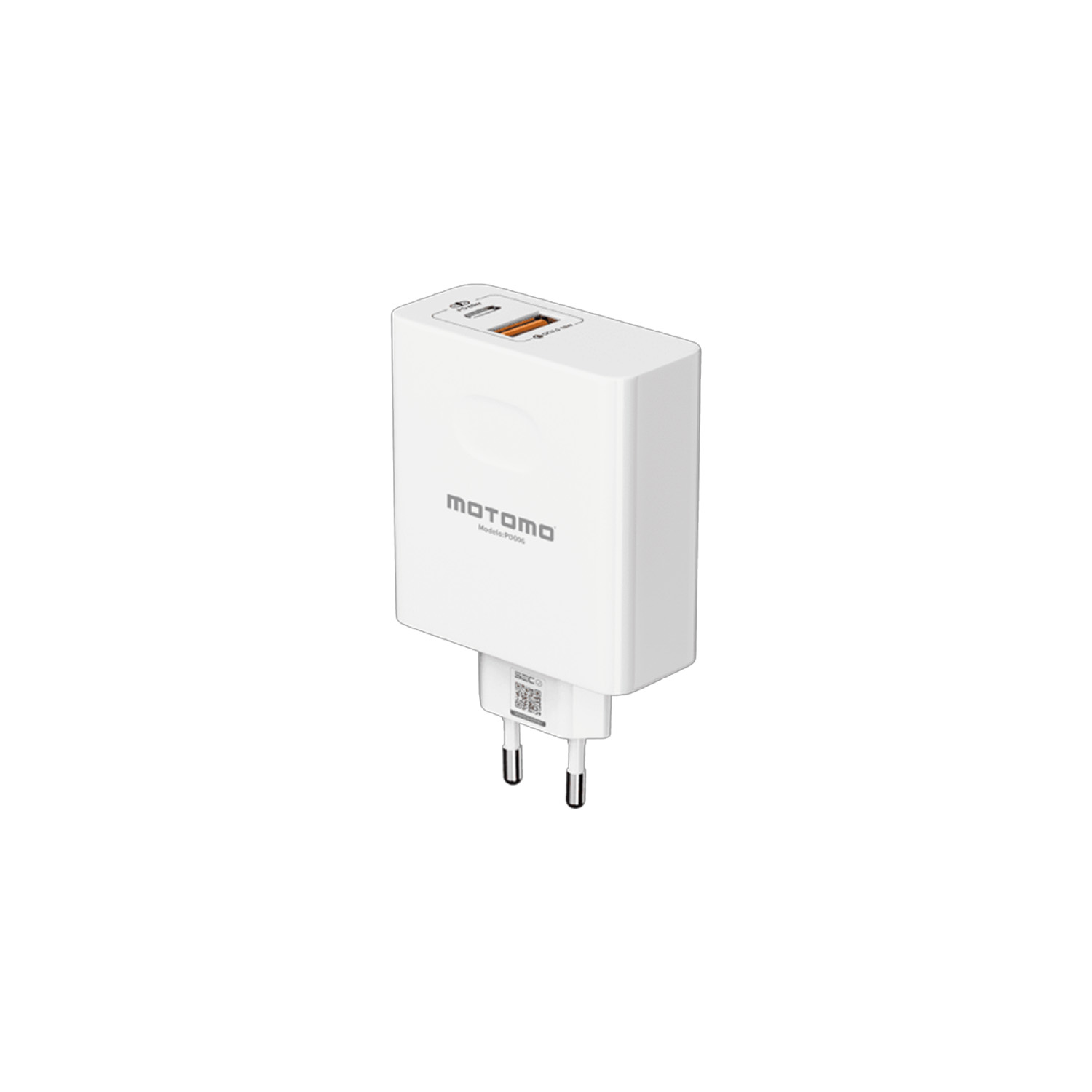 CARGADOR INTELIGENTE MOTOMO, PUERTOS USB Y TIPO-C, 65W, INCLUYE CABLE TIPO-C A TIPO-C, COLOR BLANCO - 3