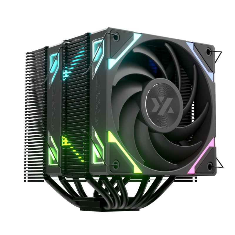 DISIPADOR PARA CPU XYZ THERMAX 6 DUO, 2X VENTILADORES VORTEX 120MM, 6 HEATPIPES, INTEL/AMD, NEGRO