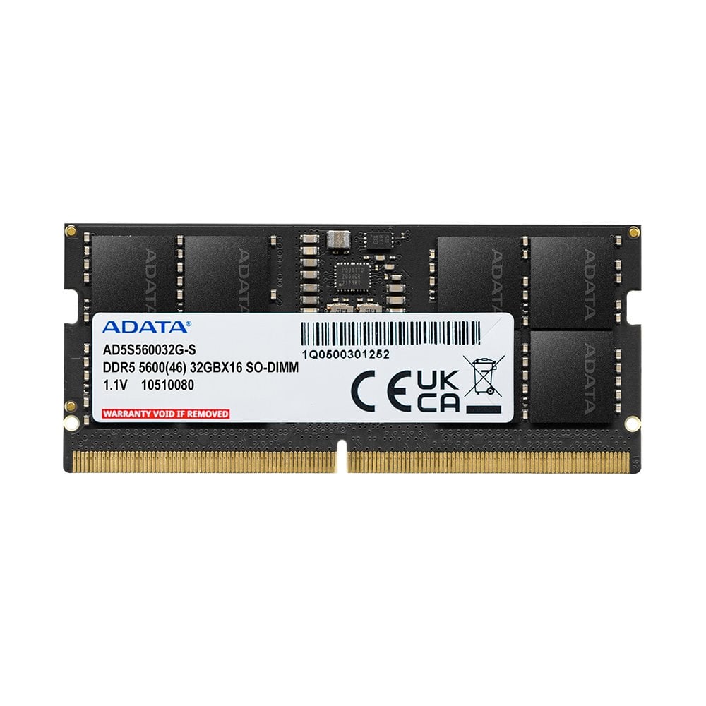 MEMORIA RAM PARA NOTEBOOK ADATA AD5S560016G-S, 16GB DDR5 5600MT/S, SO-DIMM, BLACK - 1