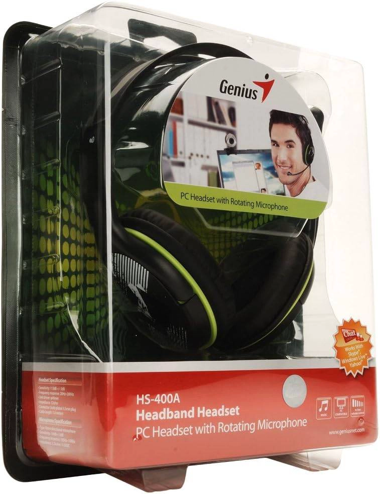 AUDIFONOS GAMER OVER-EAR GENIUS HS-400A, MICROFONO, CONTROL REMOTO INTEGRADO, 3.5 MM - 5