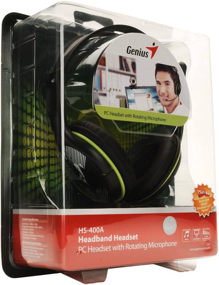 AUDIFONOS GAMER OVER-EAR GENIUS HS-400A, MICROFONO, CONTROL REMOTO INTEGRADO, 3.5 MM - 5