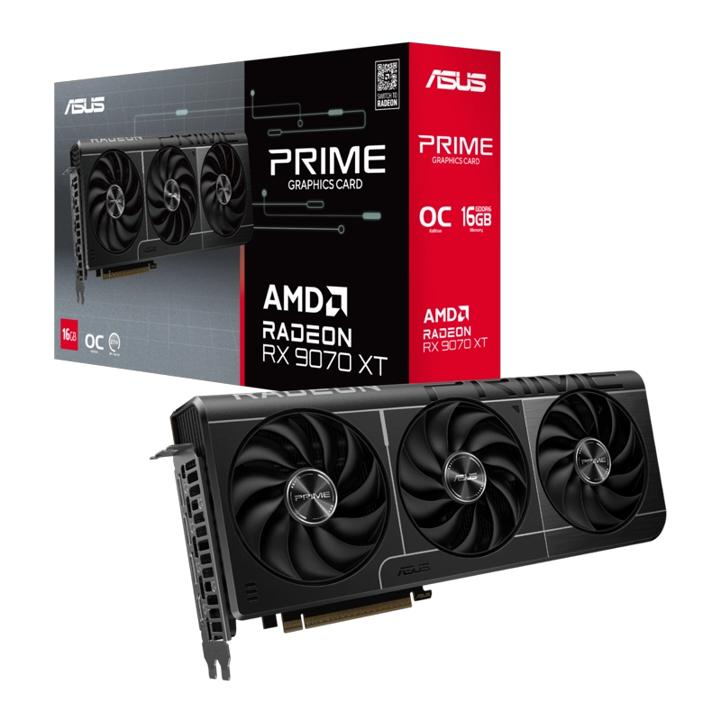 TARJETA DE VIDEO ASUS PRIME RADEON RX 9070 XT OC EDITION, 16GB GDDR6, 256-BIT, PCI-E 5.0 - 1