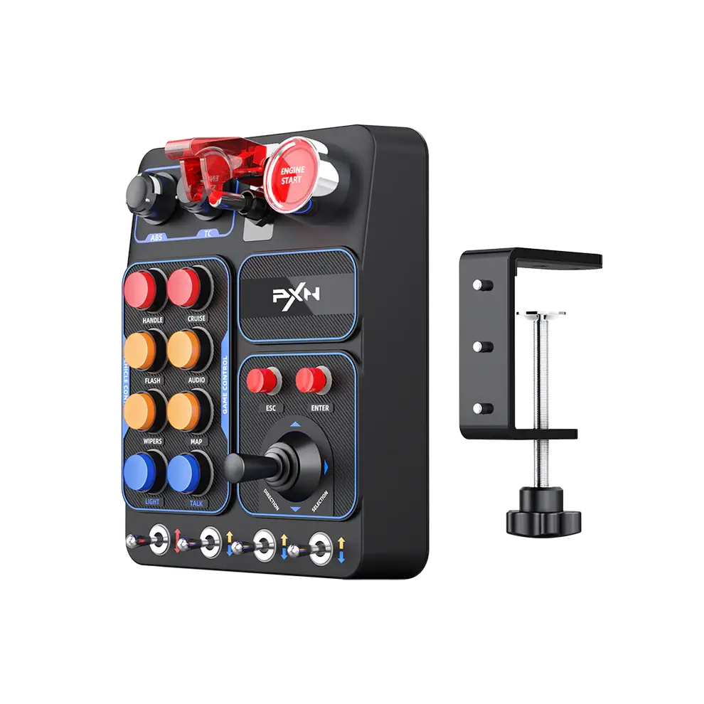 BOTONERA PARA SIMULADORES PXN CB1, 30 BOTONES PROGRAMABLES, RGB, USB, NEGRO - 2