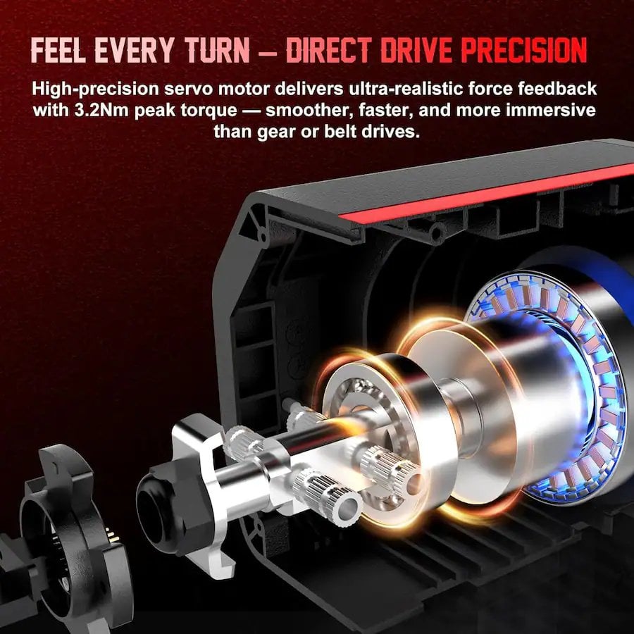 VOLANTE PXN V10 ULTRA, DIRECT DRIVE 3.2 NM, PC, PS4, XBOX ONE, XBOX SERIES X|S, INCLUYE PEDALES - 3