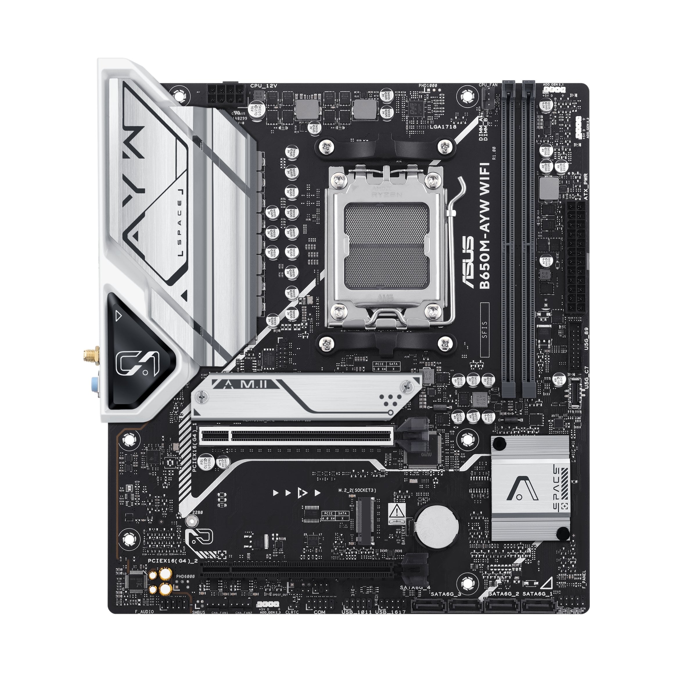 PLACA MADRE ASUS B650M-AYW WIFI, SOCKET AM5, 2X DDR5, 2X NVME, WI-FI 6, 2.5 GBE, MICRO-ATX - 2