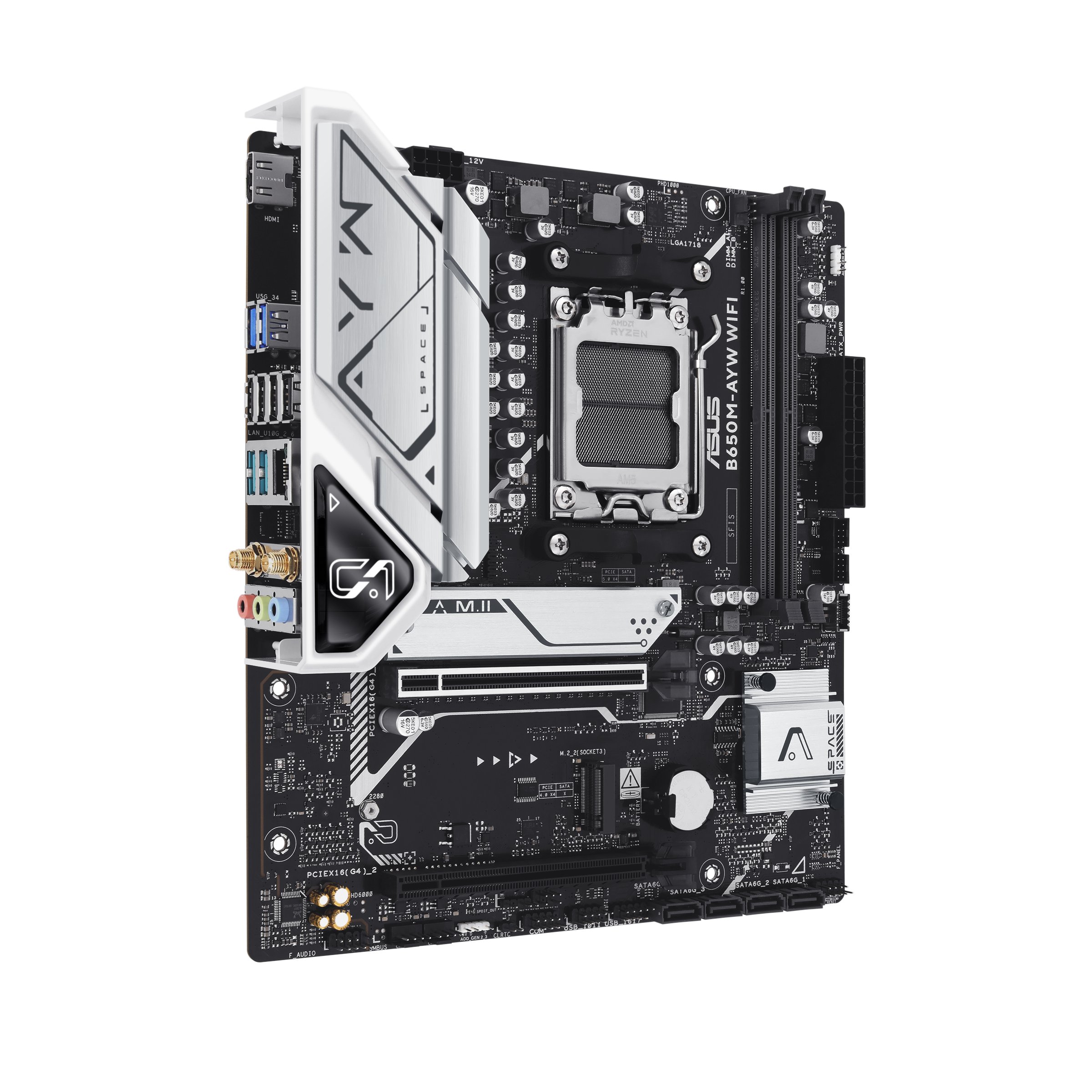 PLACA MADRE ASUS B650M-AYW WIFI, SOCKET AM5, 2X DDR5, 2X NVME, WI-FI 6, 2.5 GBE, MICRO-ATX - 3