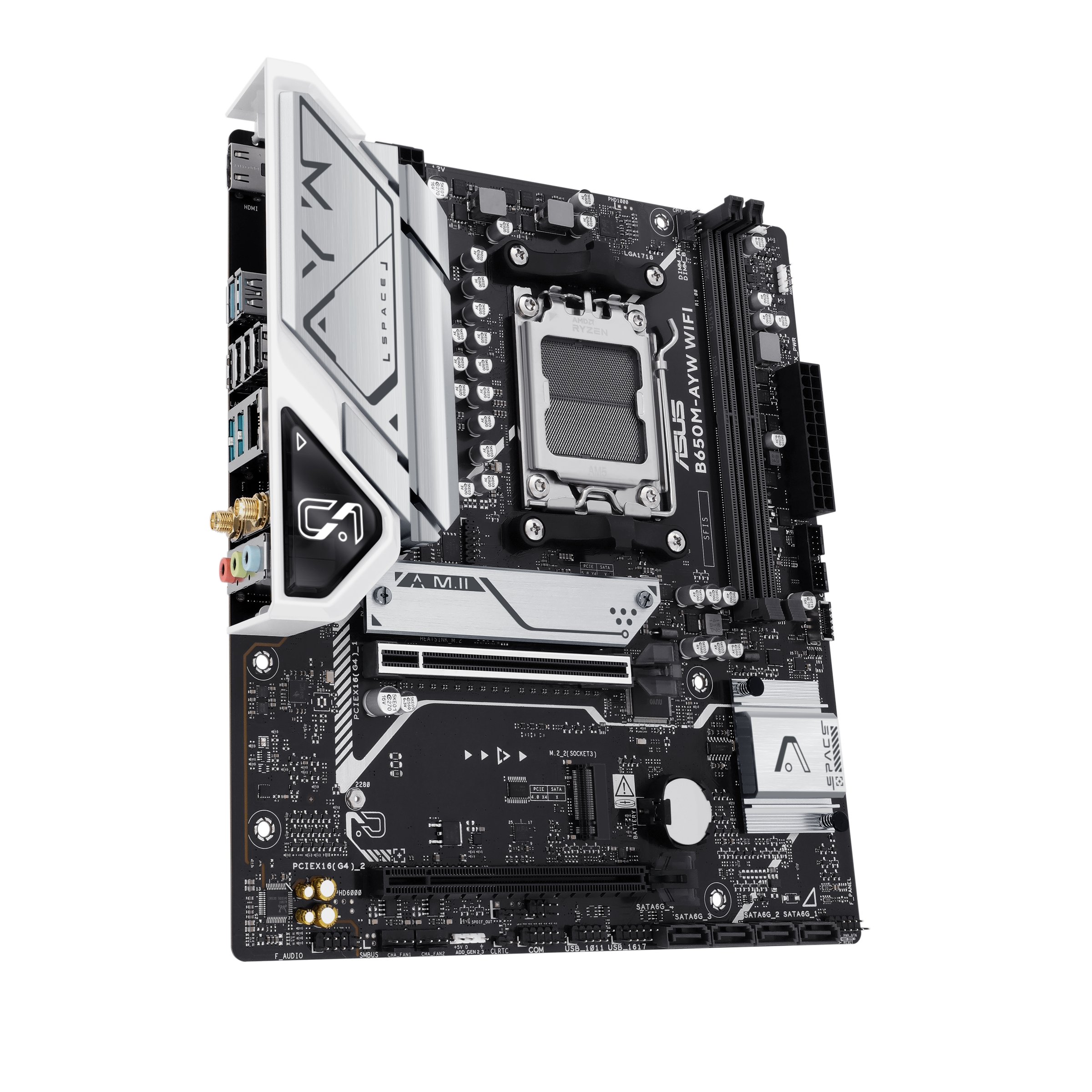 PLACA MADRE ASUS B650M-AYW WIFI, SOCKET AM5, 2X DDR5, 2X NVME, WI-FI 6, 2.5 GBE, MICRO-ATX - 4