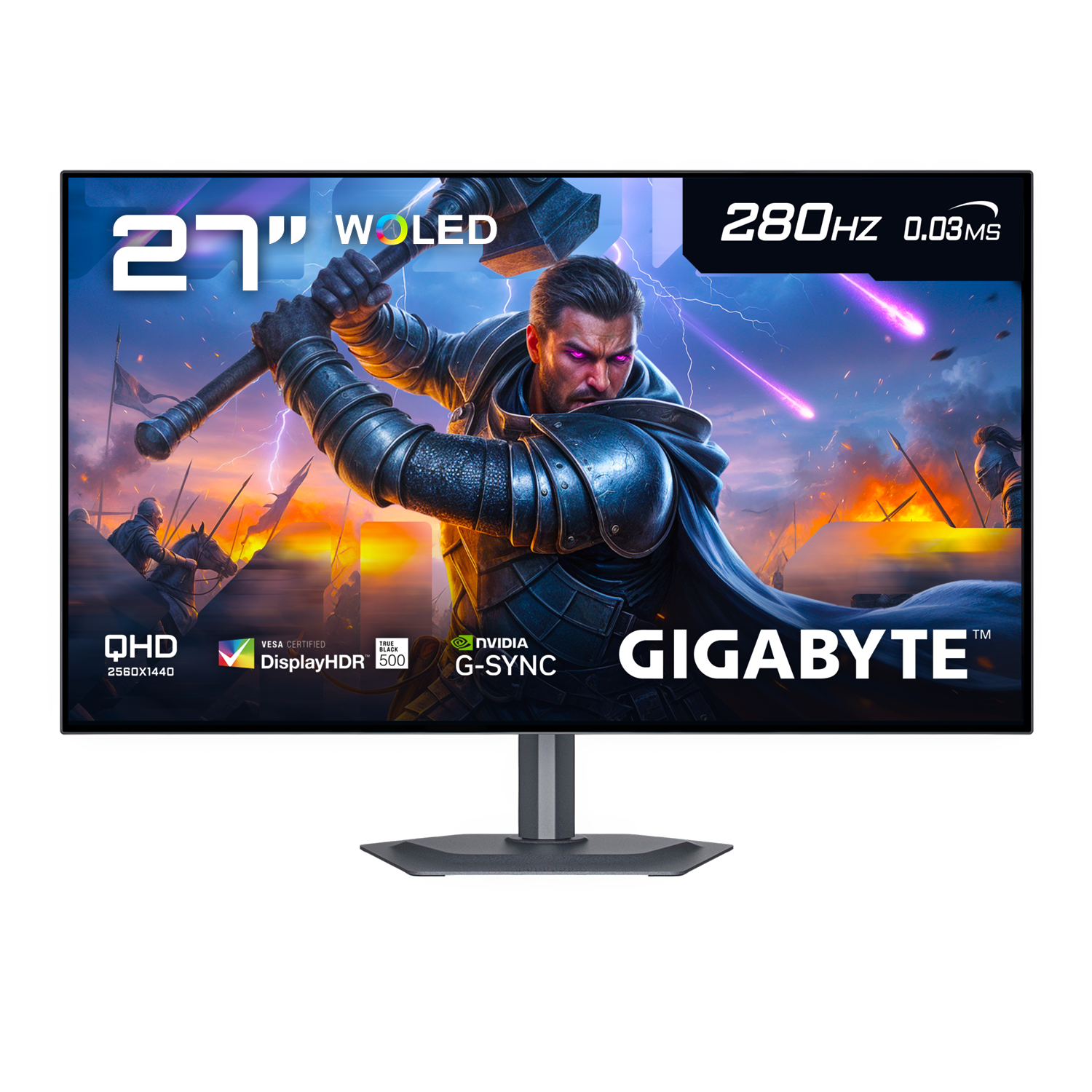 MONITOR GAMER OLED GIGABYTE MO27Q28G, 27' QHD, 280HZ, 0.03 MS GTG, 99% ANTIRREFLEJO, HDR - 1