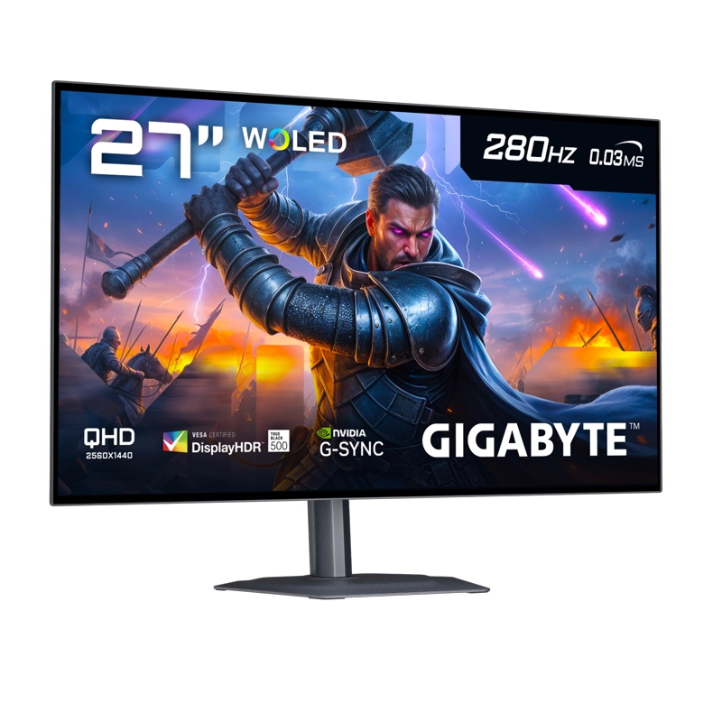 MONITOR GAMER OLED GIGABYTE MO27Q28G, 27' QHD, 280HZ, 0.03 MS GTG, 99% ANTIRREFLEJO, HDR - 2