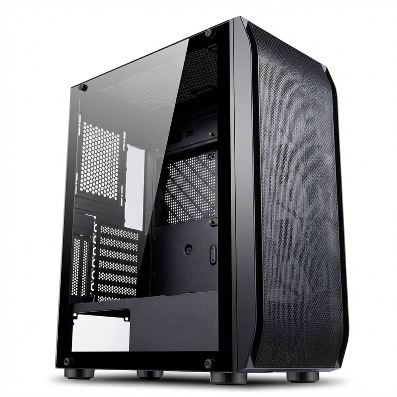 GABINETE GAMER ESGAMING Y03-BK, MID TOWER, 4 VENTILADORES ARGB, E-ATX, ATX, M-ATX, NEGRO - 2