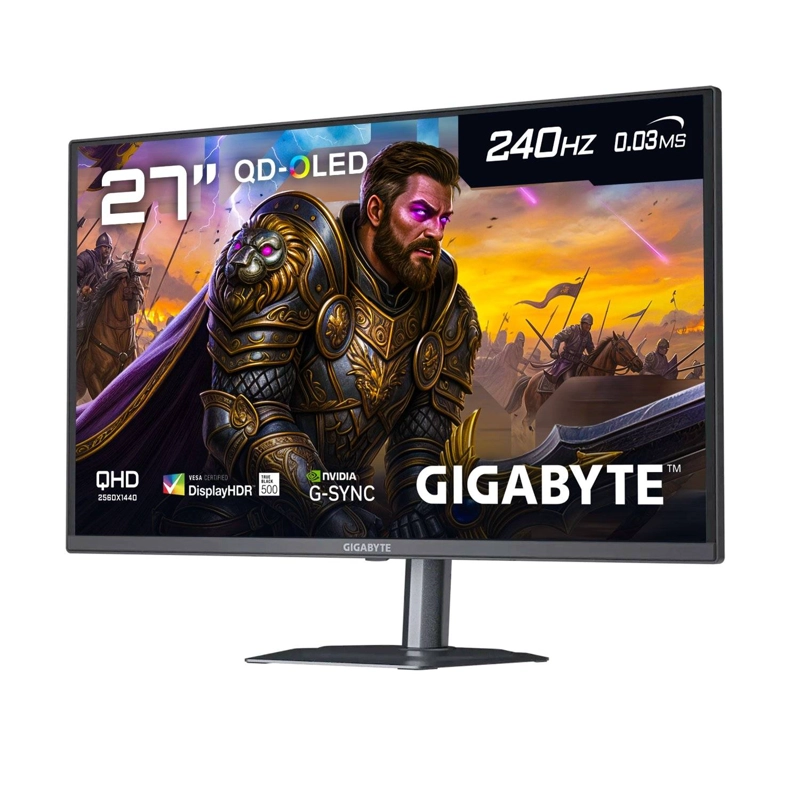 MONITOR GAMER OLED GIGABYTE GO27Q24, 27' QHD, 240HZ, 0,03 MS, PANEL QD-OLED, HDMI, DP - 2