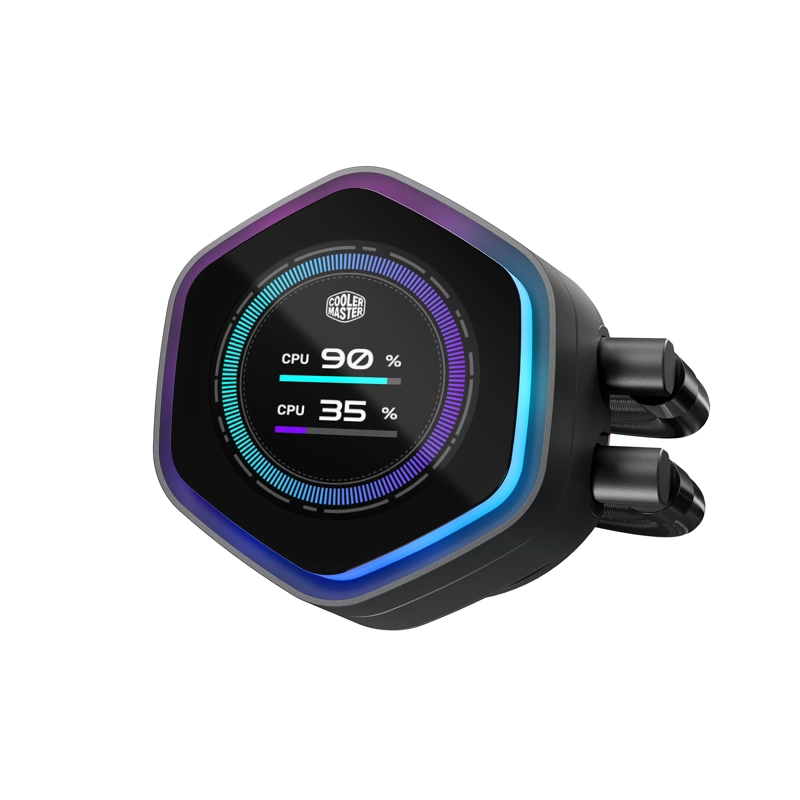 REFRIGERACION LIQUIDA COOLER MASTER MASTERLIQUID ATMOS II 240MM, 2 VENTILADORES, LCD, NEGRO - 2