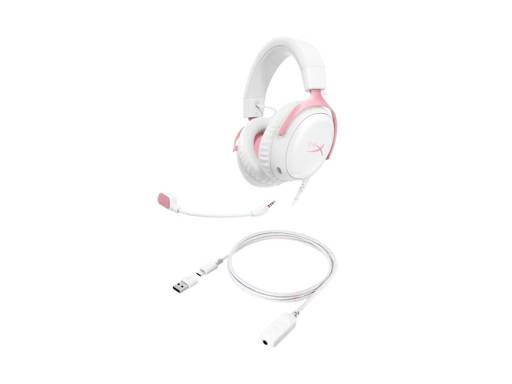 AUDIFONO GAMER HYPERX CLOUD III, CANCELACION DE RUIDO, COMPATIBILIDAD MULTIPLATAFORMA, WHITE PINK - 3