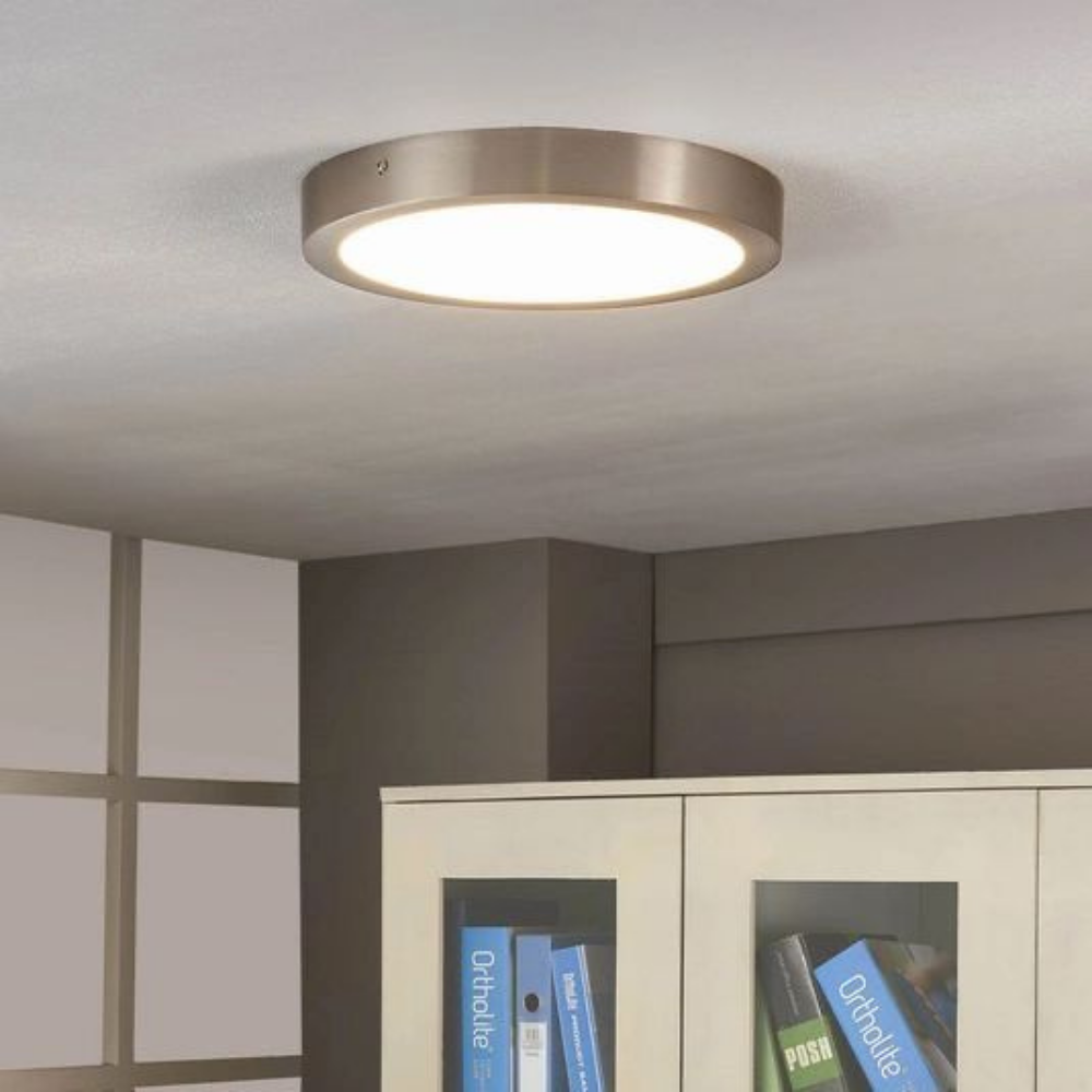 PLAFON PANEL LED 12W SILVER REDONDO 3000K - 4