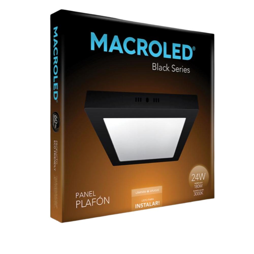 PLAFON PANEL LED 24W NEGRO CUADRADO 3000K - 2