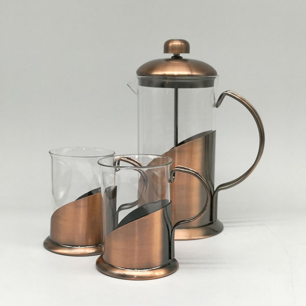 CAFETERA VINTAGE COBRIZADA - 1