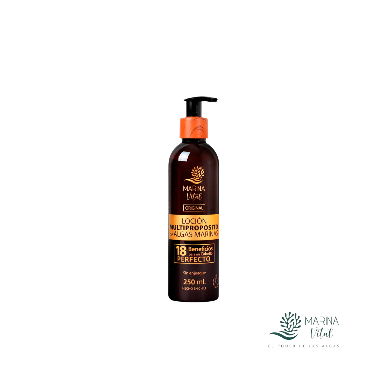 LOCION MARINA VITAL MULTIPROPOSITO SERUM ELIXIR Y MASCARA ALGACID 500 ML CARAMELO - 3