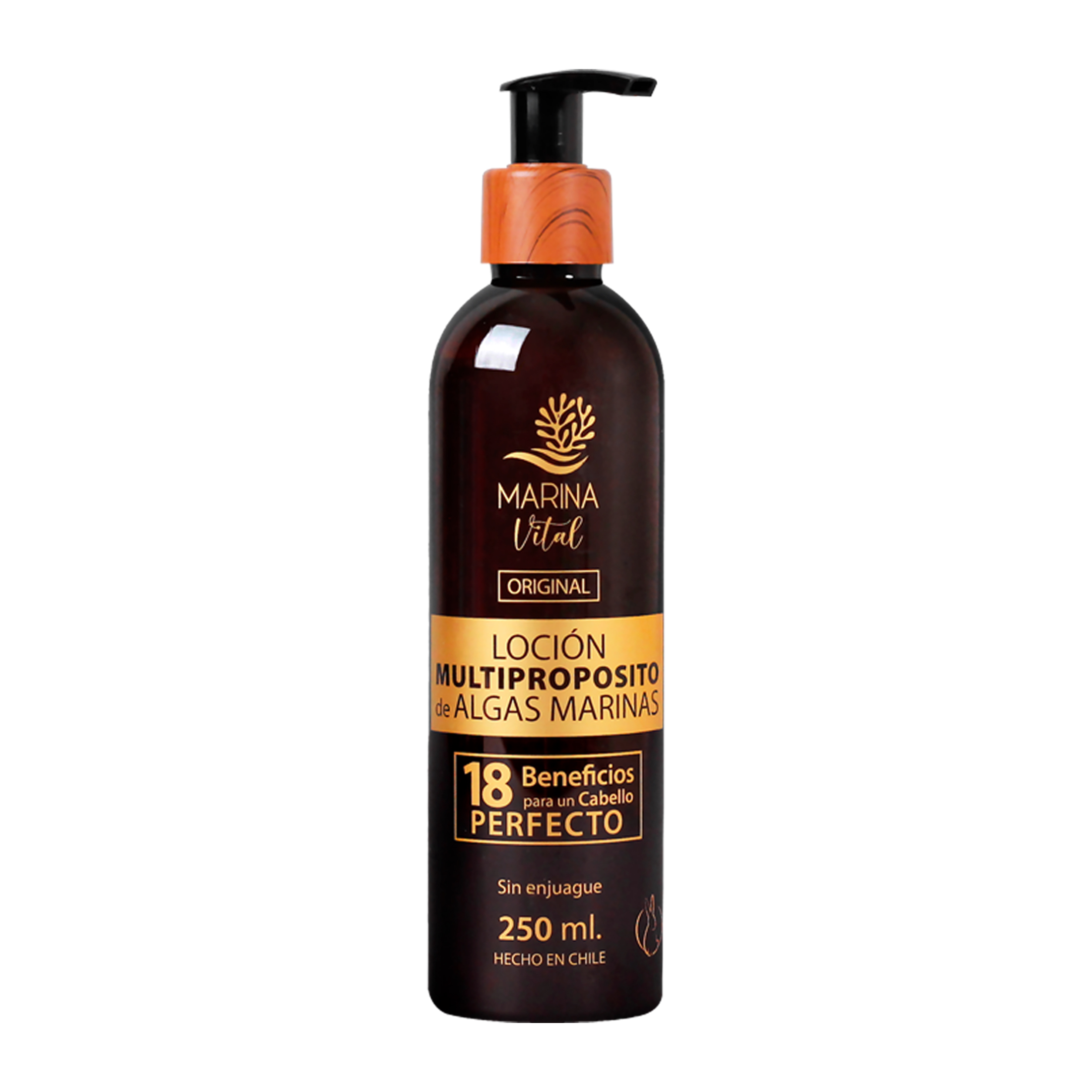LOCION MARINA VITAL MULTIPROPOSITO SERUM ELIXIR Y MASCARA ALGACID 500 ML CARAMELO - 5