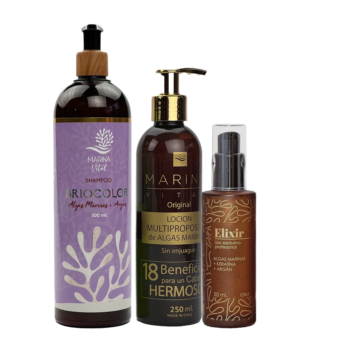 SHAMPOO MARINA VITAL BRIOCOLOR LOCION MULTIPROPOSITO Y SERUM ELIXIR MORADO - 4