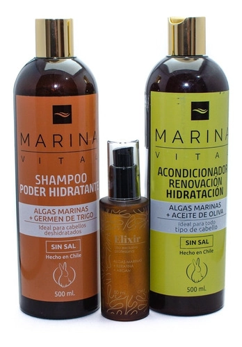 SHAMPOO MARINA VITAL 1186835 PODER HIDRATANTE ACONDICIONADOR Y SERUM ELIXIR - 2