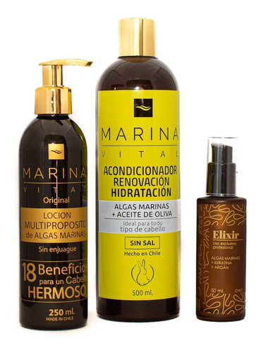LOCION MARINA VITAL MULTIPROPOSITO SERUM ELIXIR Y ACONDICIONADOR CARAMELO - 2