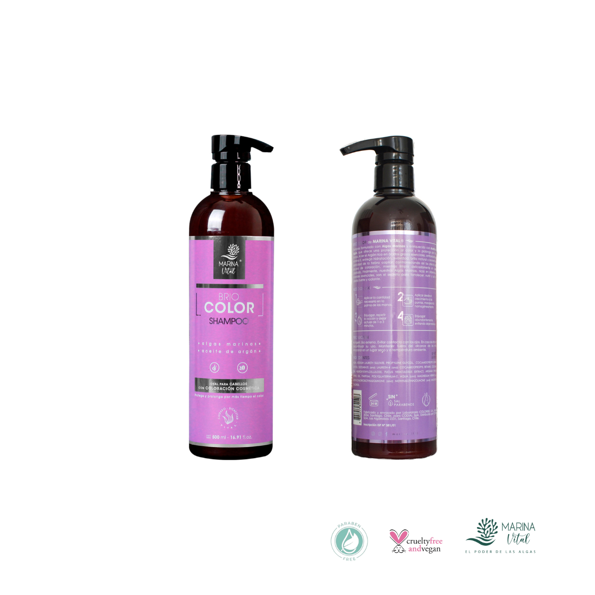 SHAMPOO CABELLO MARINA VITAL BRIOCOLOR 500 ML - 3