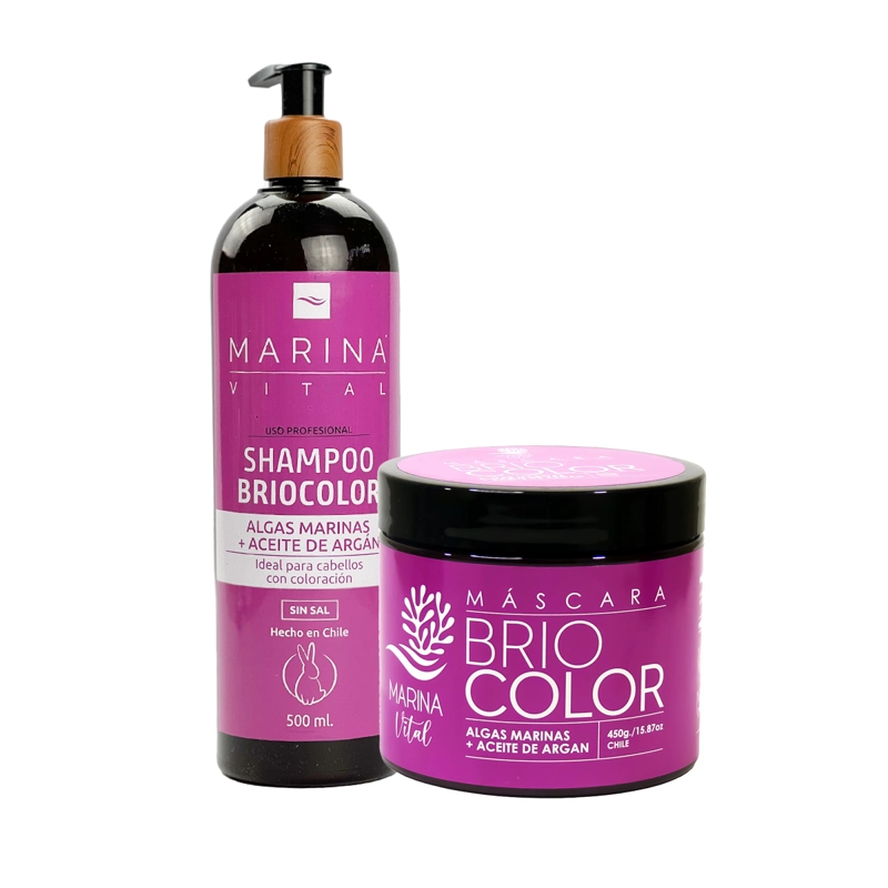 SHAMPOO MARINA VITAL Y MASCARA BRIOCOLOR MORADO - 2