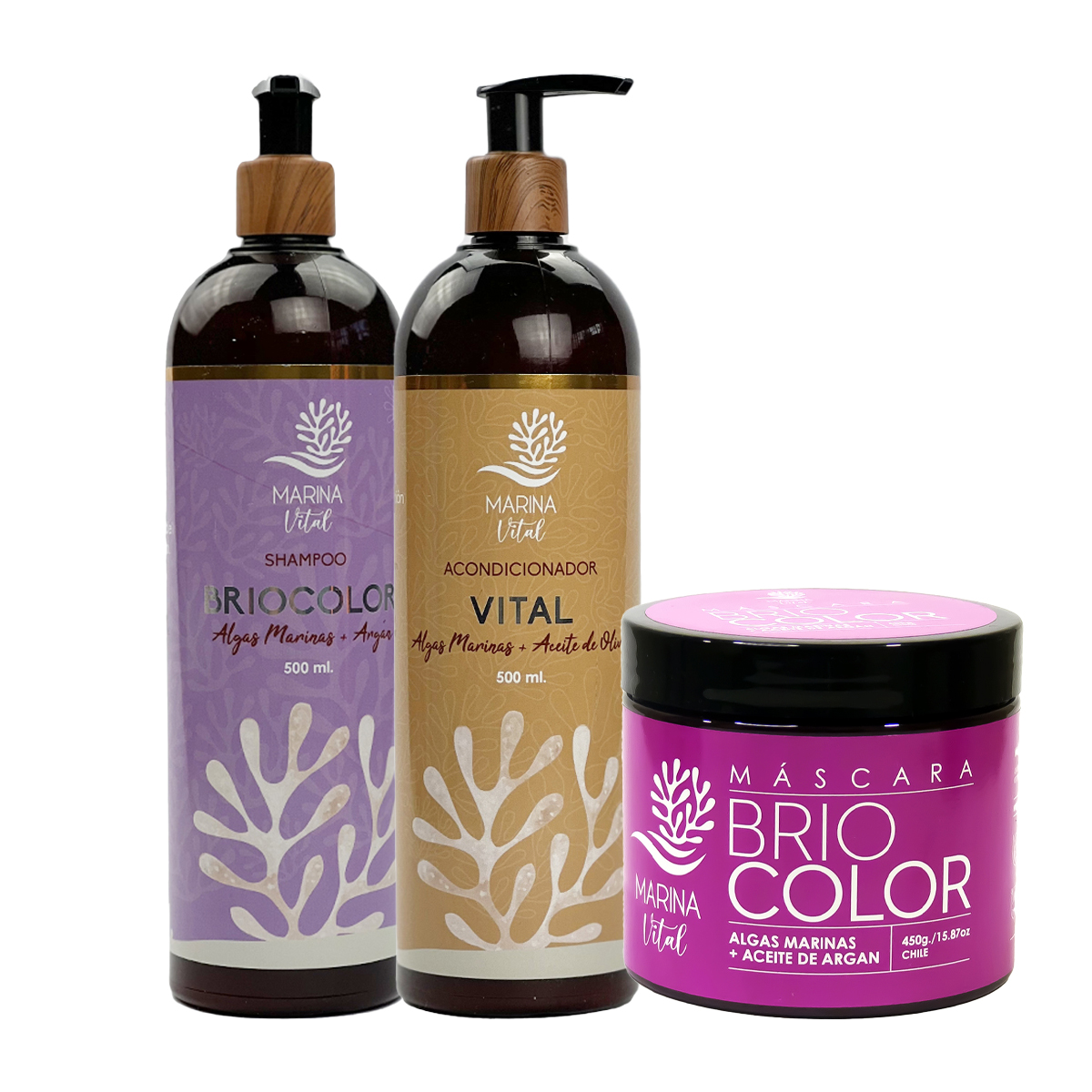 SHAMPOO MARINA VITAL MASCARA BRIOCOLOR Y ACONDICIONADOR MORADO - 1