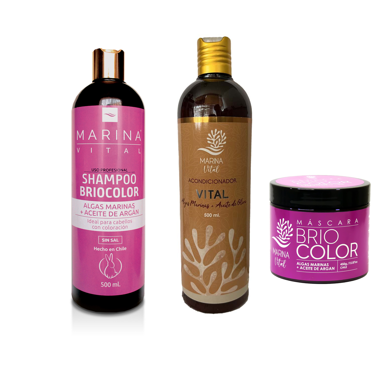 SHAMPOO MARINA VITAL MASCARA BRIOCOLOR Y ACONDICIONADOR MORADO - 2