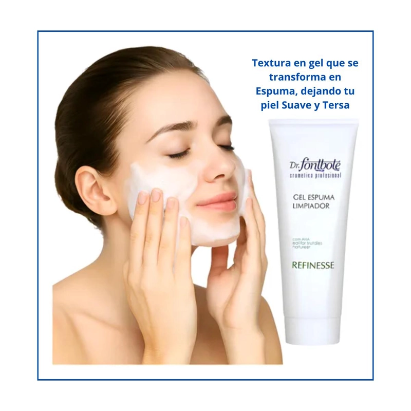 GEL ESPUMA LIMPIADOR ROSTRO Y CUELLO DR FONTBOTÉ 185 ML CON AHA - 4