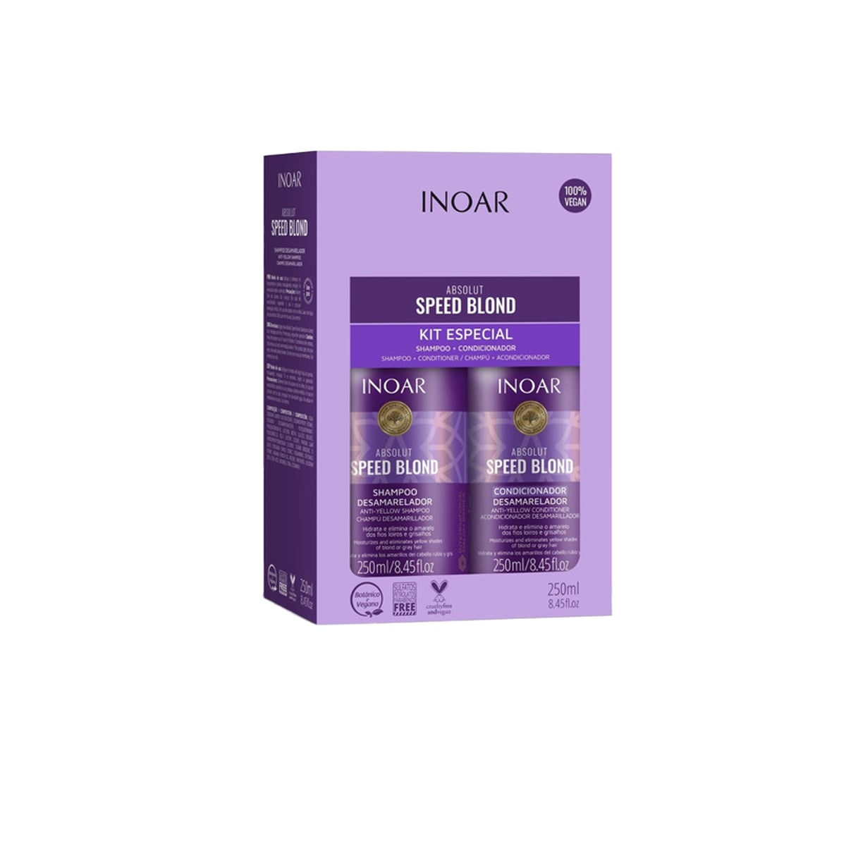 SHAMPOO Y ACONDICIONADOR INOAR MATIZADOR SPEED BLOND PACK - 1