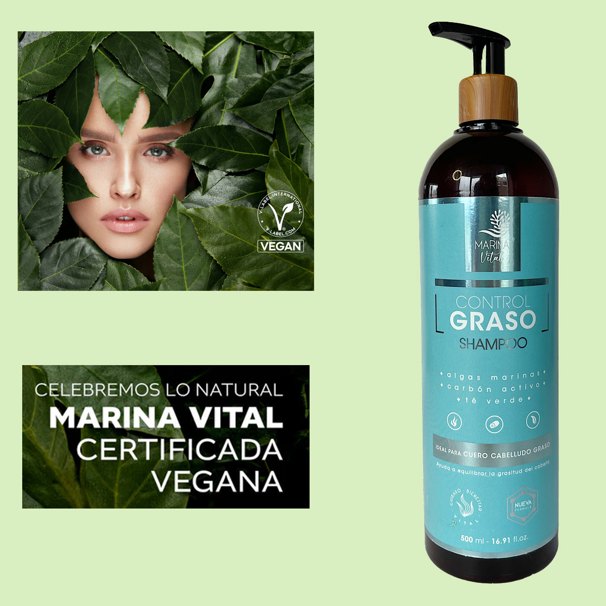 2 SHAMPOO MARINA VITAL CONTROL GRASO 500 ML C/U PACK - 3