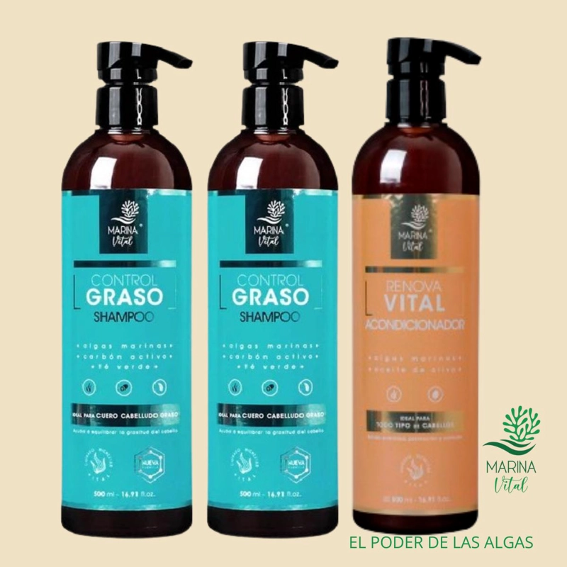 SHAMPOO MARINA VITAL 249595 2 CONTROL GRASO Y 1 ACONDICIONADOR - 3