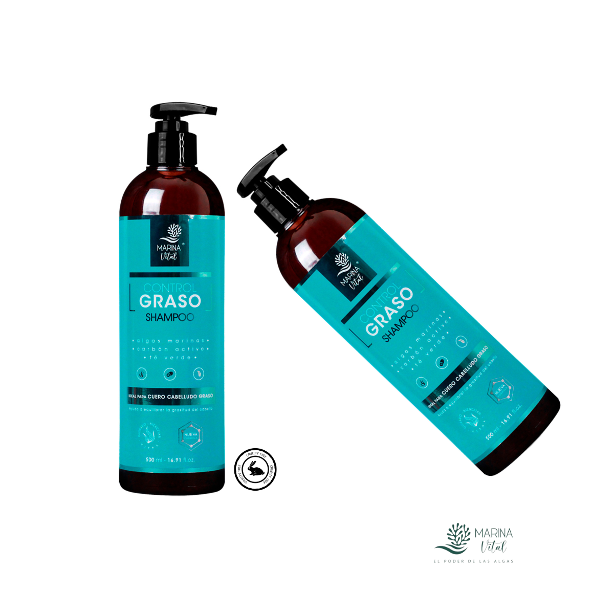PACK X2 SHAMPOO CABELLO MARINA VITAL CONTROL GRASO C/U 500 ML - 2