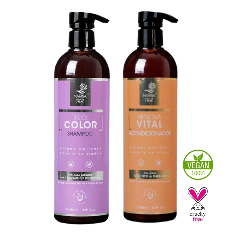 SHAMPOO MARINA VITAL BRIOCOLOR 500 ML Y ACONDICIONADOR 500 ML - 3