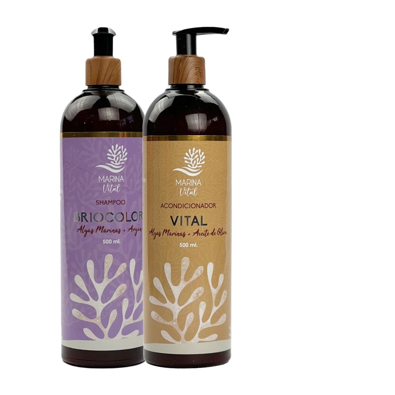 SHAMPOO MARINA VITAL BRIOCOLOR 500 ML Y ACONDICIONADOR 500 ML - 5