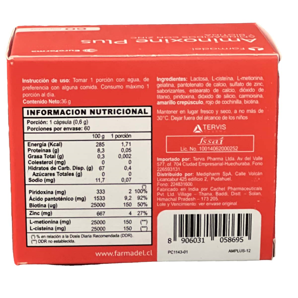 SUPLEMENTO EUROFARMA AMINOXINE PLUS ANINOACIDOS ZINC BIOTINA CAPSULAS BLANDAS 60 UN - 2
