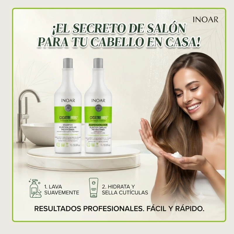 SHAMPOO Y ACONDICIONADOR CICATRIFIOS 1 LITRO INOAR - 2