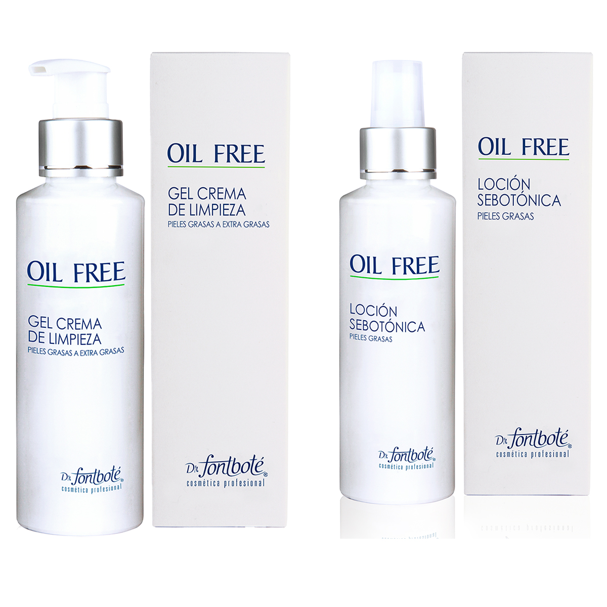 GEL LIMPIEZA ROSTRO Y CUELLO DR FONTBOTÉ 300 ML Y LOCION SEBOTONICA PIEL GRASA PACK - 2