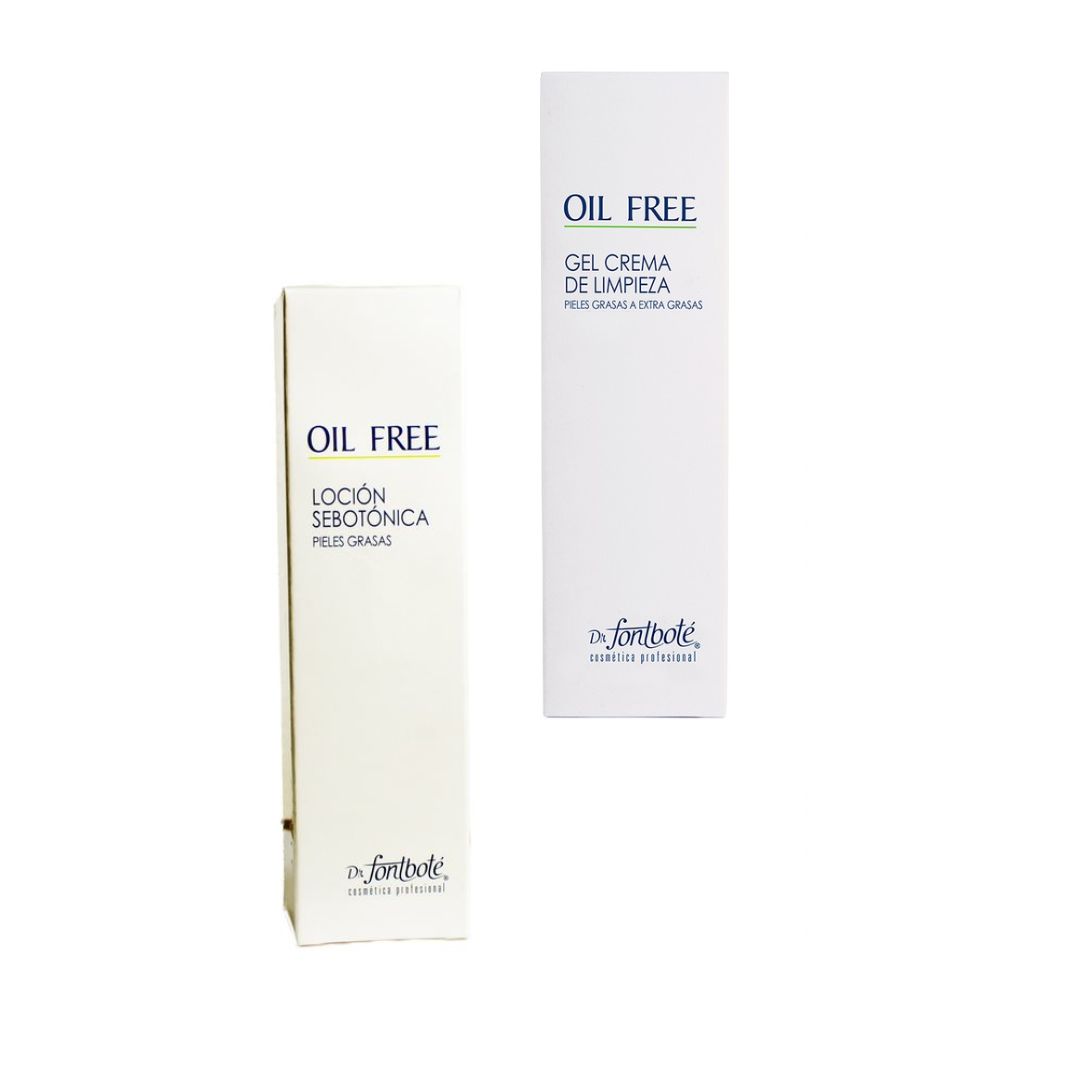 GEL LIMPIEZA ROSTRO Y CUELLO DR FONTBOTÉ 300 ML Y LOCION SEBOTONICA PIEL GRASA PACK - 4
