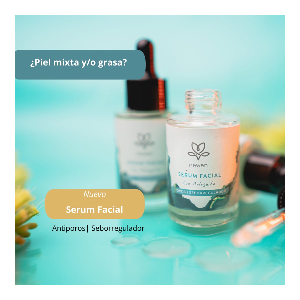 SERUM FACIAL NEWEN 30 ML CON MALAQUITA - 3