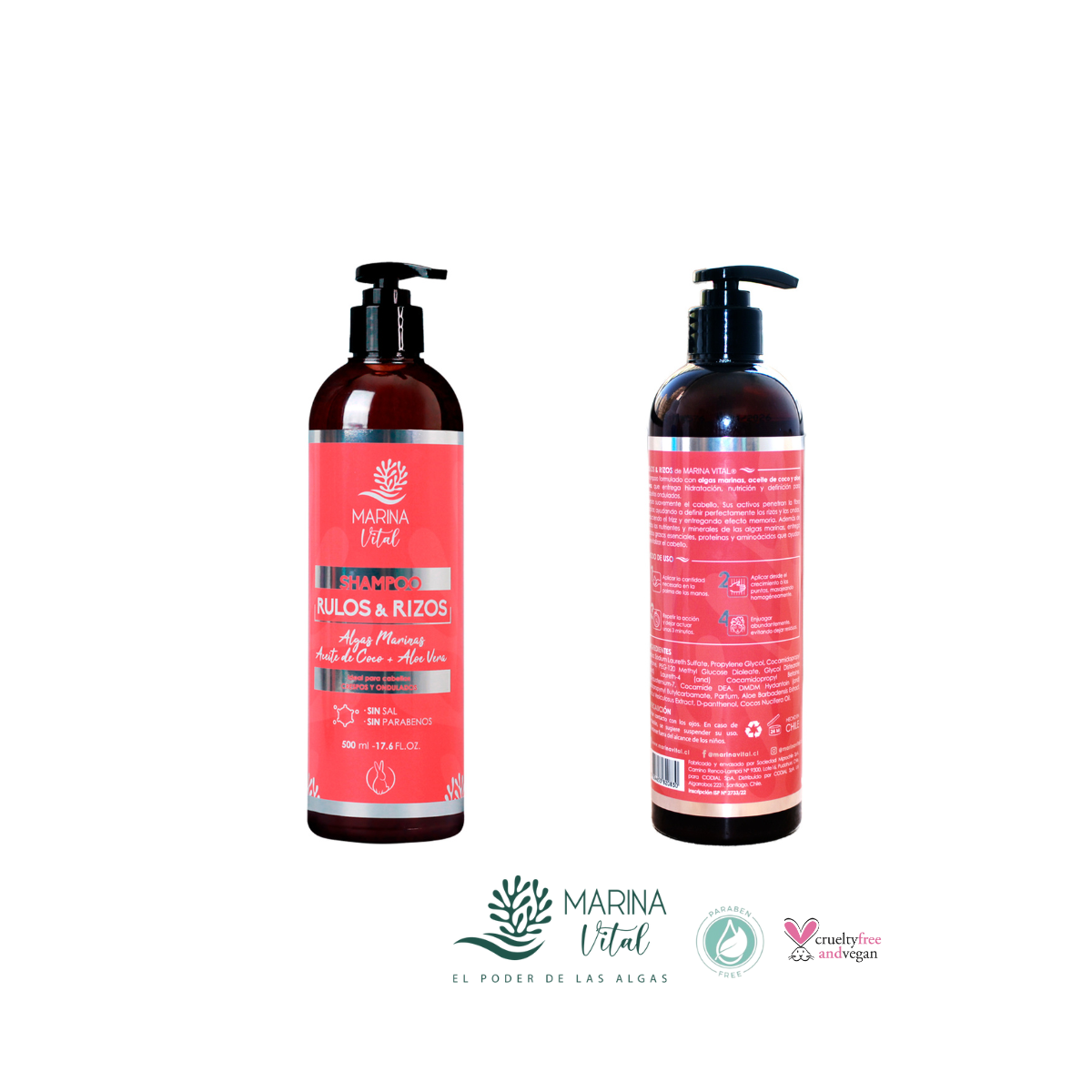 SHAMPOO CABELLO MARINA VITAL 500 ML RULOS Y RIZOS - 3