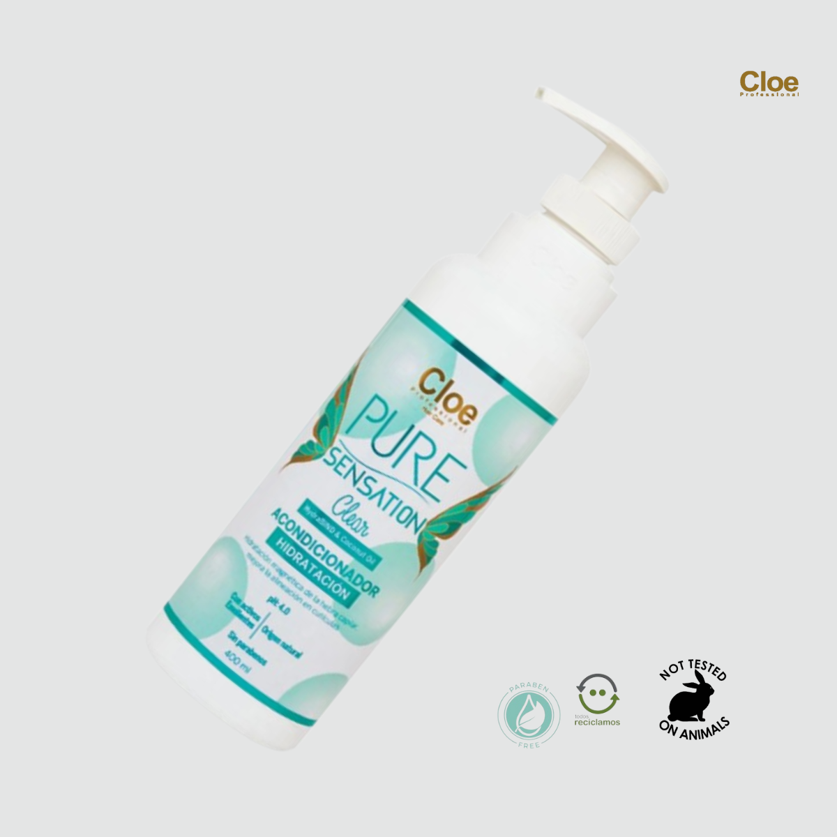 ACONDICIONADOR CLOE DIAMOND ROSE 400 ML PURE SENSATION CLEAR - 3