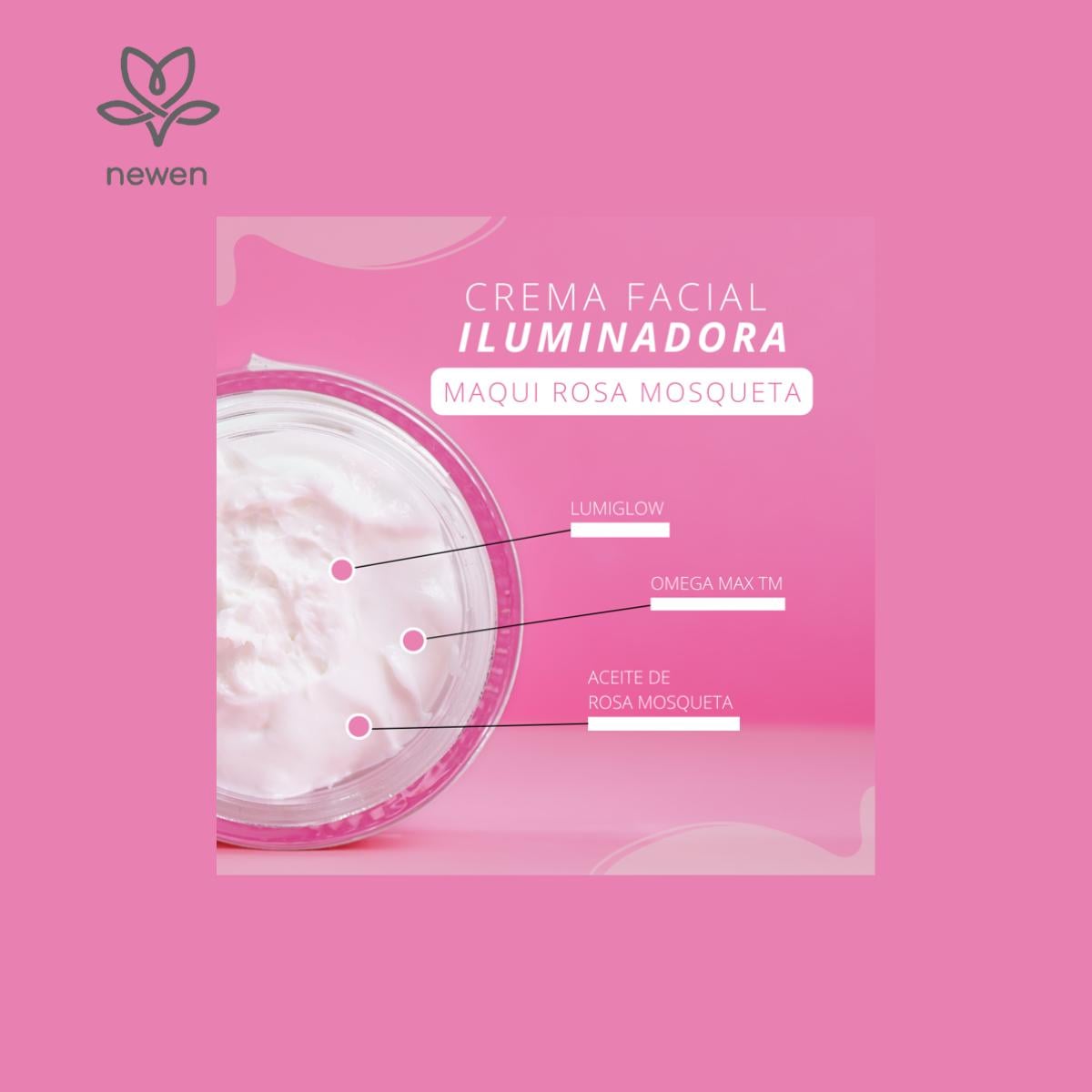 CREMA ROSTRO NEWEN 50 ML ILUMINADORA MAQUI ROSA MOSQUETA 50G - 4