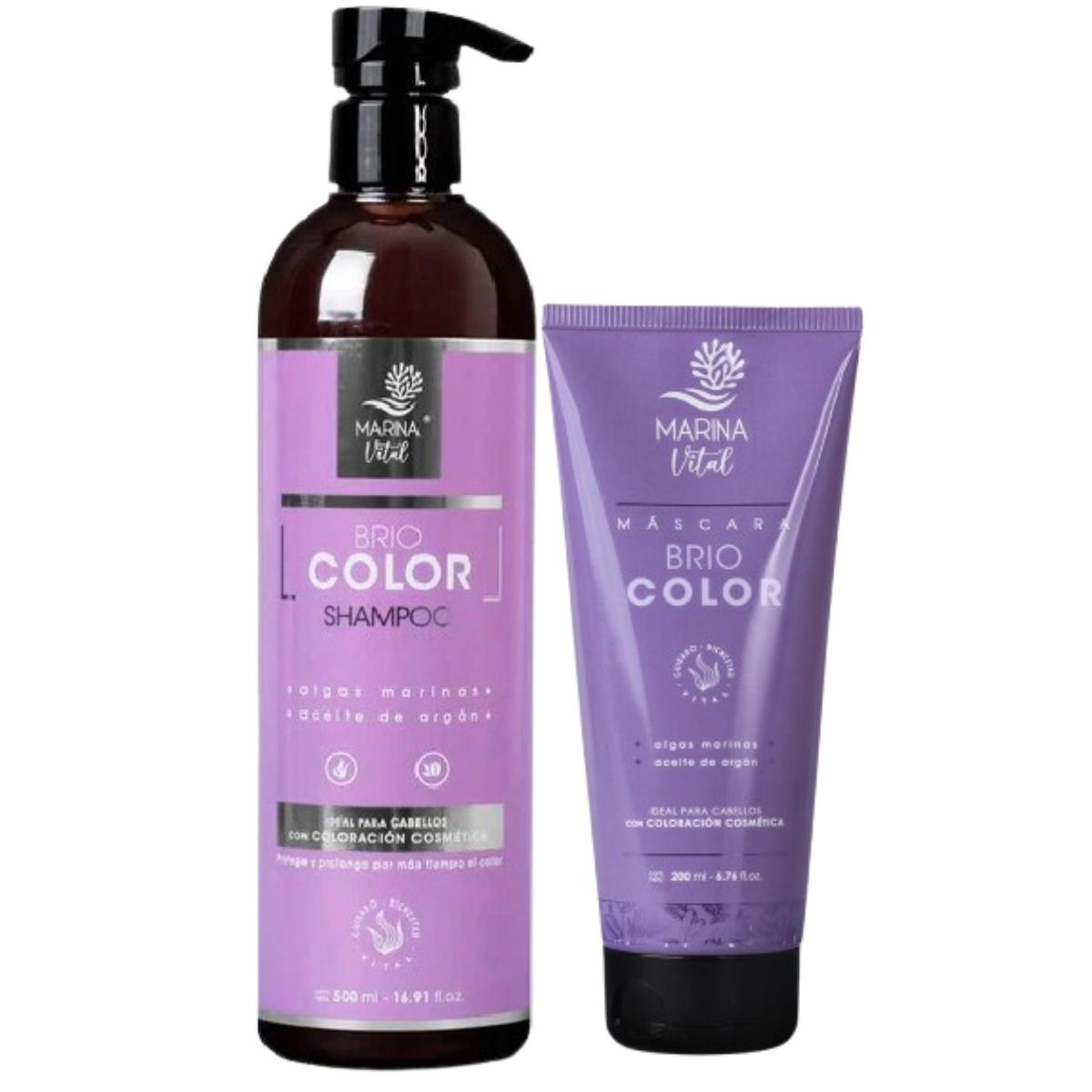 SHAMPOO 500 ML Y MÁSCARA BRIOCOLOR 200 ML MARINA VITAL - 1