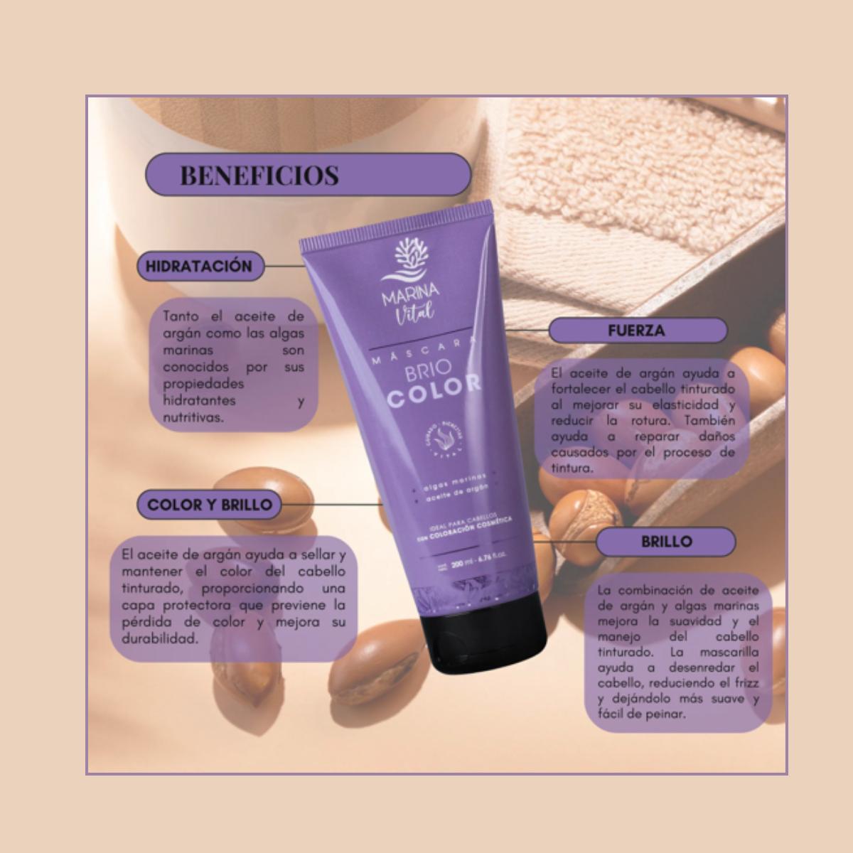 SHAMPOO 500 ML Y MÁSCARA BRIOCOLOR 200 ML MARINA VITAL - 3
