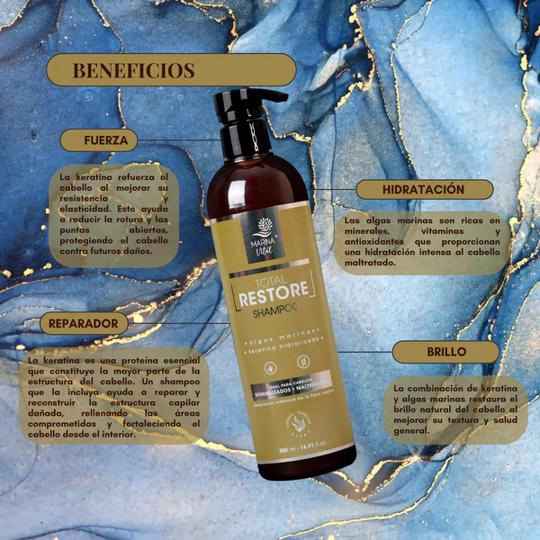SHAMPOO Y MÁSCARA TOTAL RESTORE MARINA VITAL 500 ML C/U - 2