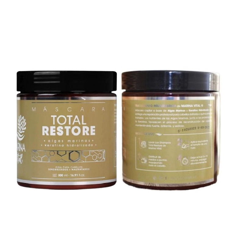 SHAMPOO Y MÁSCARA TOTAL RESTORE MARINA VITAL 500 ML C/U - 3