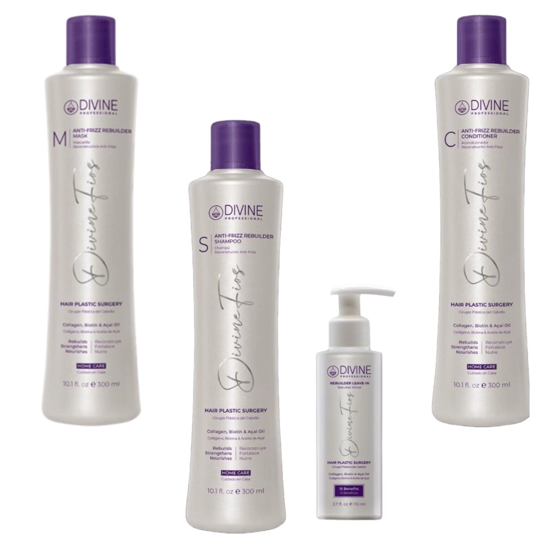 KIT HOME CARE 4 PASOS SHAMPOO+ACONDICIONADOR+MASCARILLA+LEAVEIN DIVINE PROFESSIONAL - 3